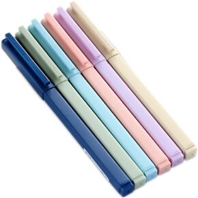 New Solid Color Gel Ink Pens 0.5mm Point Square body Gel Pen for Writing Signature Pack of 6pcs