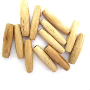 Genuine Hairpipe Bone; Teastained/Antiqued; Size 1 inch, 25 pcs Hair Pipe Choker Beads