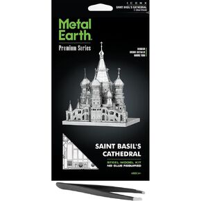 Metal Earth Fascinations Premium Series St Basil's Cathedral 3D Metal Model Kit Bundle with Tweezers