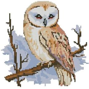 Owl Cotton Counted Cross Stitch Kits,100x100stitch,18x18cm, Egyptian Cotton Thread, 14 Count Counted owl Cross Stitch kit