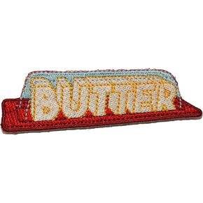 Butter Shaped Butter in a Dish - Embroidered Applique Iron-On Patch