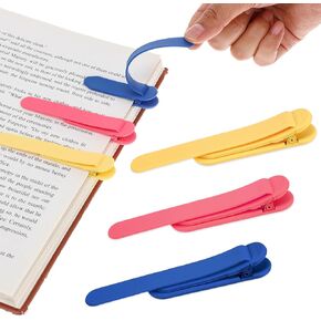 6PCS Automatic Bookmark, Silicone Book Marks for Reading, Smart Bookmarks for Women, Men, Kids, Book Lovers, Readers, Cute Unique Book Markers for Reading, Reading Accessories for Book Lovers, Style 1