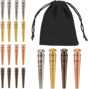 16pcs Cribbage Pegs, Metal Cribbage Board Pegs Fit 1/8 Holes Conical Design Board Games Pins Bulk with Drawstring Storage Pouch Brass Cribbage Pegs Replacement for Friends Family Unique (Multicolored)