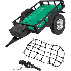 مجموعة مقطورة مسطحة من سبائك الألومنيوم RC ترقيات جزء لـ 1/10 RC الزاحف Axia1 SCX10 TRX4 TRX6 Redcat GEN7 GEN8 D90، مقطورة مع وصلة ربط مقطورة وشبكة، أسود مع تيتانيوم