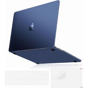 MOSISO Compatible with MacBook Pro 13 inch Case M2 2024-2016 A2338 M1 A2251 A2289 A2159 A1989 A1708 A1706, Ultra-Thin Natural Original Plastic Hard Shell&Keyboard Cover&Screen Film, Midnight Blue