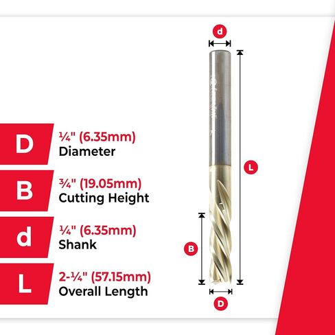 Amana Tool - 51535 Solid Carbide CNC Spiral for Glass Reinforced Plastic Cutting 1/4 Dia x in Saudi Arabia