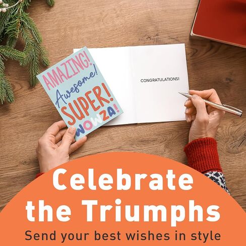 Sweetzer & Orange S&O Fun Congratulations Cards with Envelopes - Pack of 24 Colorful Encouragement Notes with covers - Appreciation, Recognition Cards for Coworkers - Boxed Compliment notes- in Kuwait