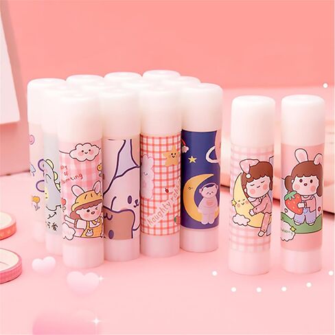 مواد لاصقة صلبة، عصا صمغ صلبة من الرسوم المتحركة Kawaii، مواد لاصقة قوية لقرطاسية الطلاب DIY لوازم مدرسية عالية اللزوجة (5 قطع نمط عشوائي) in Saudi Arabia