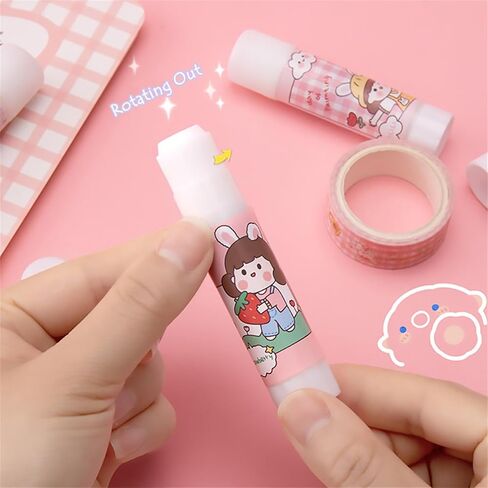 مواد لاصقة صلبة، عصا صمغ صلبة من الرسوم المتحركة Kawaii، مواد لاصقة قوية لقرطاسية الطلاب DIY لوازم مدرسية عالية اللزوجة (5 قطع نمط عشوائي) in Saudi Arabia
