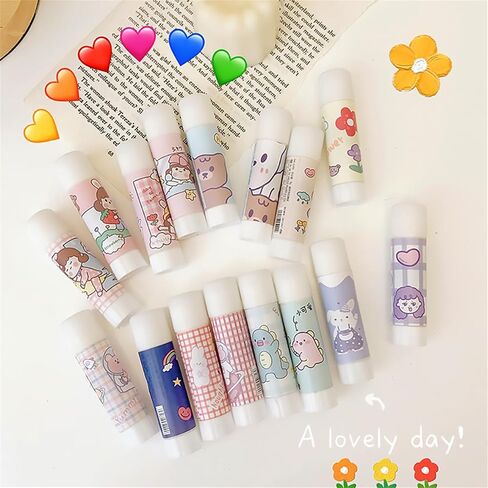 مواد لاصقة صلبة، عصا صمغ صلبة من الرسوم المتحركة Kawaii، مواد لاصقة قوية لقرطاسية الطلاب DIY لوازم مدرسية عالية اللزوجة (5 قطع نمط عشوائي) in Saudi Arabia