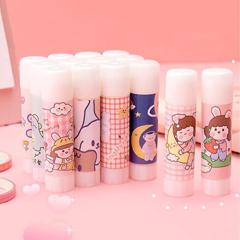 مواد لاصقة صلبة، عصا صمغ صلبة من الرسوم المتحركة Kawaii، مواد لاصقة قوية لقرطاسية الطلاب DIY لوازم مدرسية عالية اللزوجة (5 قطع نمط عشوائي) in Saudi Arabia