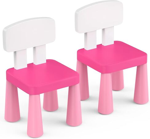 Arscniek 2Pcs Plastic Toddler Chair, Lightweight and Sturdy Kids Chair, 17" Height Little Seat Chairs for Home, Kindergarten, Playroom, Lawn, Beach, Indoor or Outdoor Use for Girls Boys Age 3-7 (Blue) in Saudi Arabia