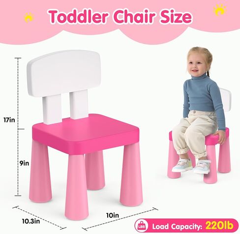 Arscniek 2Pcs Plastic Toddler Chair, Lightweight and Sturdy Kids Chair, 17" Height Little Seat Chairs for Home, Kindergarten, Playroom, Lawn, Beach, Indoor or Outdoor Use for Girls Boys Age 3-7 (Blue) in Saudi Arabia