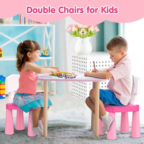 Arscniek 2Pcs Plastic Toddler Chair, Lightweight and Sturdy Kids Chair, 17" Height Little Seat Chairs for Home, Kindergarten, Playroom, Lawn, Beach, Indoor or Outdoor Use for Girls Boys Age 3-7 (Blue) in Saudi Arabia