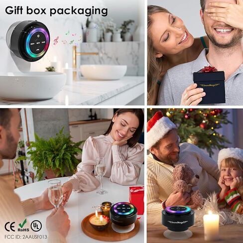 مكبر صوت الاستحمام XLEADER، مكبر صوت لاسلكي معتمد بتقنية البلوتوث مقاوم للماء IPX7 مع كوب شفط للحمام، ميكروفون مدمج، صوت وصوت كريستالي، وقت تشغيل 12 ساعة، هدايا إلكترونية مثالية in Kuwait