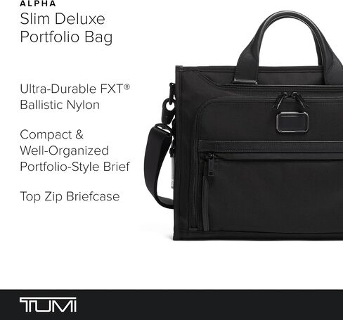 TUMI Slim Deluxe Portfolio - Ballistic Nylon Briefcase for Men & Women - Stylish Organizer Briefcase for Business & Travel - Anthracite in Kuwait
