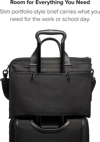 TUMI Slim Deluxe Portfolio - Ballistic Nylon Briefcase for Men & Women - Stylish Organizer Briefcase for Business & Travel - Anthracite in Kuwait