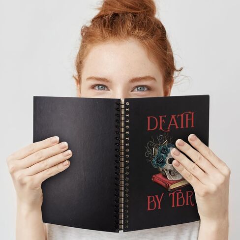 Death By TBR Hardcover 160 Pages Spiral Notebooks 6x8 Inches for Writing and Drawing, Funny Books Black Journal Or Diary Gift For Teacher Student Bookish Book Lover Bookstagram Bookworm in Saudi Arabia