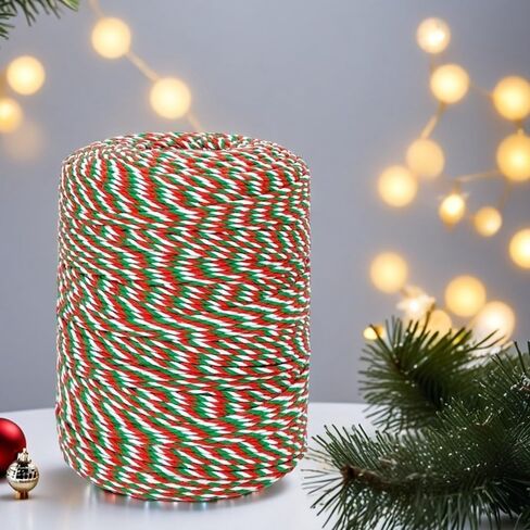 Red and White Bakers Twine,984 Feet Cotton String Festive Christmas Rope Perfect for Crafts,Gift Wrapping,Party Decor,Baking,and Holiday Projects in Kuwait