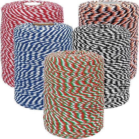 Red and White Bakers Twine,984 Feet Cotton String Festive Christmas Rope Perfect for Crafts,Gift Wrapping,Party Decor,Baking,and Holiday Projects in Kuwait
