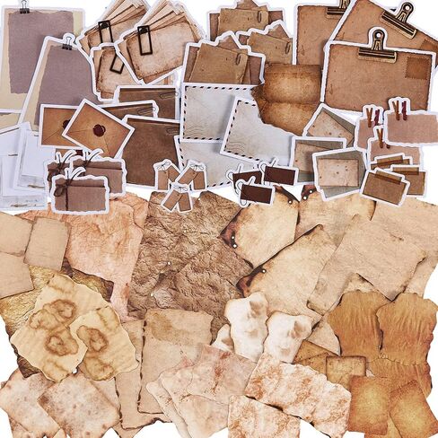 90 Pieces/ 2 Sets Vintage Scrapbook Paper Stickers Classic Old Stickers Paper Old Journal Stickers Retro Paper Stickers for Personal Retro Crafts Junk Journal Projects Collection Diary Supplies in Saudi Arabia