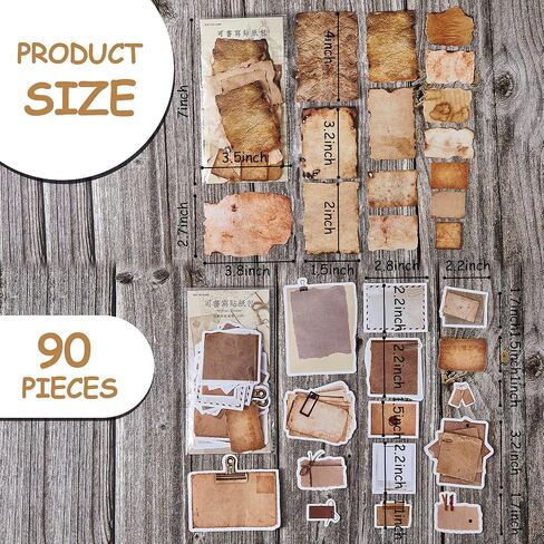 90 Pieces/ 2 Sets Vintage Scrapbook Paper Stickers Classic Old Stickers Paper Old Journal Stickers Retro Paper Stickers for Personal Retro Crafts Junk Journal Projects Collection Diary Supplies in Saudi Arabia