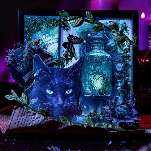 180Pcs Dark Academia Scrapbook Paper, Vintage Junk Journal Supplies for Scrapbooking Kit, Magic Potion Decoupage Paper for Collage, Decorative Craft DIY, Witch Decor for Wall Collage Kit in Kuwait