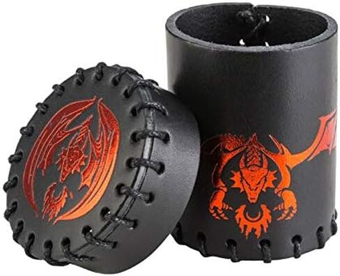 كوب نرد من الجلد باللونين الأسود والأحمر من Q-Workshop in Kuwait