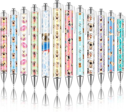 12 Pcs Animal Lover Gift Christmas Gift Bee Sloth Cat Flamingo Flower Llama Corgi Highland Cow Horse Dachshund Pug Ballpoint Pen Cute 1.0 mm Black Ink Pen for Office(Pug) in Saudi Arabia