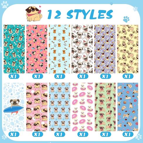 12 Pcs Animal Lover Gift Christmas Gift Bee Sloth Cat Flamingo Flower Llama Corgi Highland Cow Horse Dachshund Pug Ballpoint Pen Cute 1.0 mm Black Ink Pen for Office(Pug) in Saudi Arabia