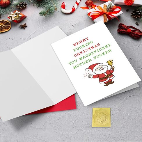 GYYsweetus Hilarious Christmas Card for Men, Funny Friend Christmas Card, You Magnificent Mother F***er, Snow man Joke Xmas Card in Saudi Arabia