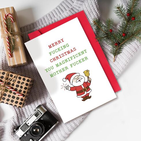 GYYsweetus Hilarious Christmas Card for Men, Funny Friend Christmas Card, You Magnificent Mother F***er, Snow man Joke Xmas Card in Saudi Arabia