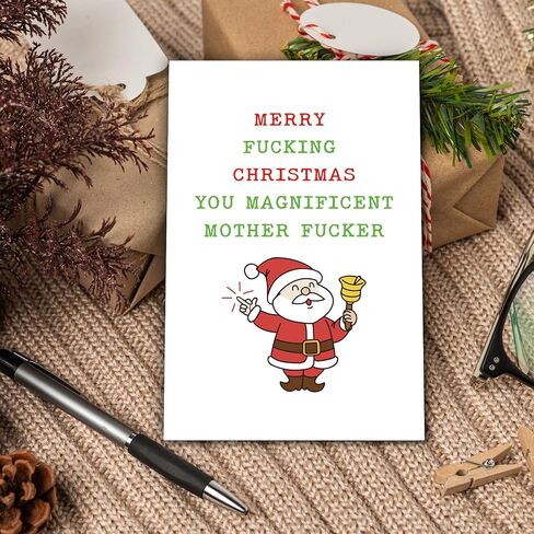 GYYsweetus Hilarious Christmas Card for Men, Funny Friend Christmas Card, You Magnificent Mother F***er, Snow man Joke Xmas Card in Saudi Arabia