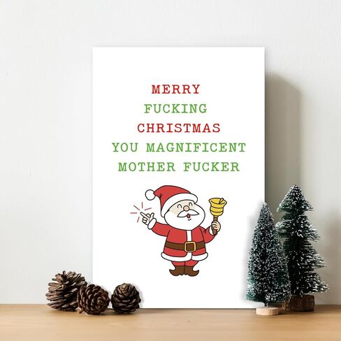 GYYsweetus Hilarious Christmas Card for Men, Funny Friend Christmas Card, You Magnificent Mother F***er, Snow man Joke Xmas Card in Saudi Arabia