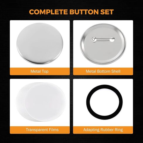 BEAMNOVA 100 Sets of Metal Button Supplies Blank 58mm / 2.28 in (Approx. 2-1/4 inch) for Button Maker Machine, Slick Metallic Back, Badge Making Parts Round DIY Pin Maker in Saudi Arabia