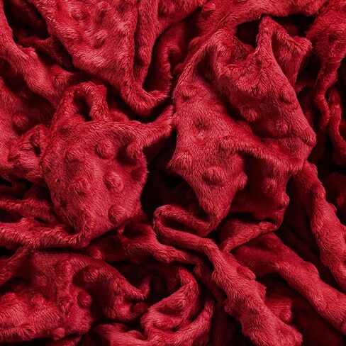 Red Minky Fabric by The Yard | Oeko-TEX Certified Plush Fabric | Soft Minky Dimple Dot Cuddle Fabric | 36" X 60" inches Wide | Baby Blanket, Apparel, Throws | 2 Continuous Yards in Saudi Arabia