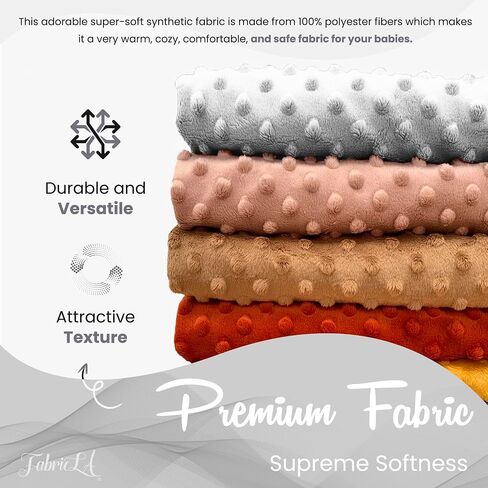 Red Minky Fabric by The Yard | Oeko-TEX Certified Plush Fabric | Soft Minky Dimple Dot Cuddle Fabric | 36" X 60" inches Wide | Baby Blanket, Apparel, Throws | 2 Continuous Yards in Saudi Arabia