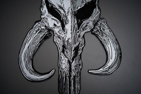 Mandalorian Skull Mythosaur Patch | رقع خلفية كبيرة للسترات (الكي/الخياطة) رقع للدراجات النارية متعددة الألوان، رقع سترة مخصصة لقمصان العمل والملابس in Saudi Arabia