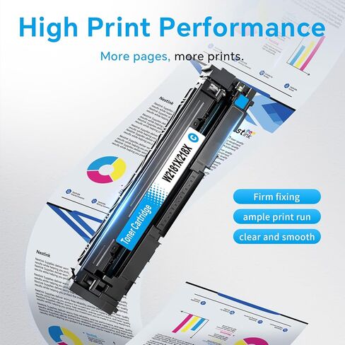 خرطوشة حبر بديلة 218X عالية الإنتاجية لـ HP 218X/218A متوافقة مع HP Color Laser Jet Pro 3201dw MFP 3301cdw MFP 3301fdw MFP 3301sdw W2180X W2181X W2182X W2183X (4 BK/Y/C/M) (بدون شريحة) in Kuwait