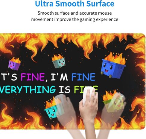 لوحة ماوس الألعاب Dumpster on Fire، وسادات ماوس كبيرة مقاس 31.5 × 11.8 بوصة للمكتب، وبساط ماوس لوحة المفاتيح مع قاعدة غير قابلة للانزلاق للمنزل والمكتب in Saudi Arabia