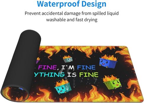 لوحة ماوس الألعاب Dumpster on Fire، وسادات ماوس كبيرة مقاس 31.5 × 11.8 بوصة للمكتب، وبساط ماوس لوحة المفاتيح مع قاعدة غير قابلة للانزلاق للمنزل والمكتب in Saudi Arabia