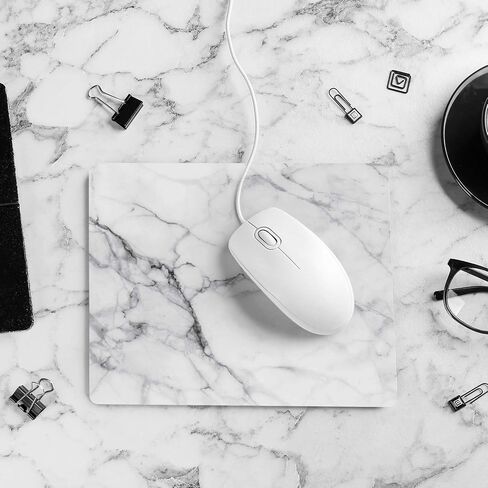 HD Bright Colors Gaming Mousepad Office Mousepad Natural Eco Rubber Durable Computer Desk Stationery Accessories Mouse Pads for Gift Rectangle Mousepad Non-Slip Rubber (White Marble) in Saudi Arabia