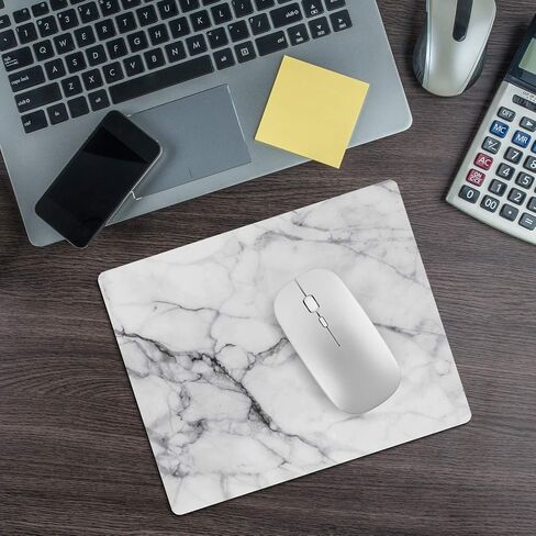 HD Bright Colors Gaming Mousepad Office Mousepad Natural Eco Rubber Durable Computer Desk Stationery Accessories Mouse Pads for Gift Rectangle Mousepad Non-Slip Rubber (White Marble) in Saudi Arabia