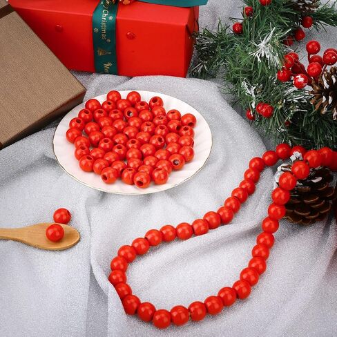 240pcs Wood Beads White 16mm for Craft and DIY Projects Decorative Beads(White Color Hole:4mm) in Saudi Arabia