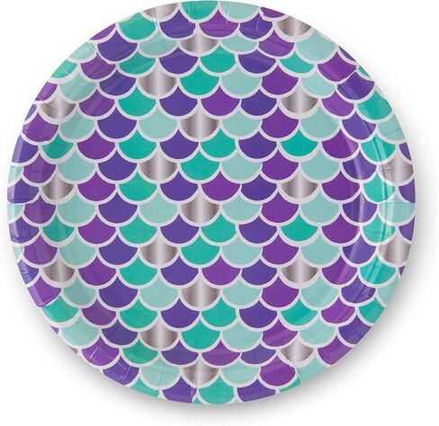 Royal Bluebonnet Mermaid Party Plates – 24 Sets of Mermaid Plates and Napkins Party Supplies, Mermaid Paper Plates, Mermaid Birthday Plates and Napkins, Mermaid Birthday Party Supplies in Saudi Arabia
