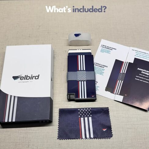 ELBIRD Minimalist Slim Wallet for Men & Women – RFID-Blocking Aluminum Card Holder for Men & Women, sleek wallet with vibrant design, Hold 5 Cards w/ 2 bands to hold up to 10 extra cards & others in Kuwait
