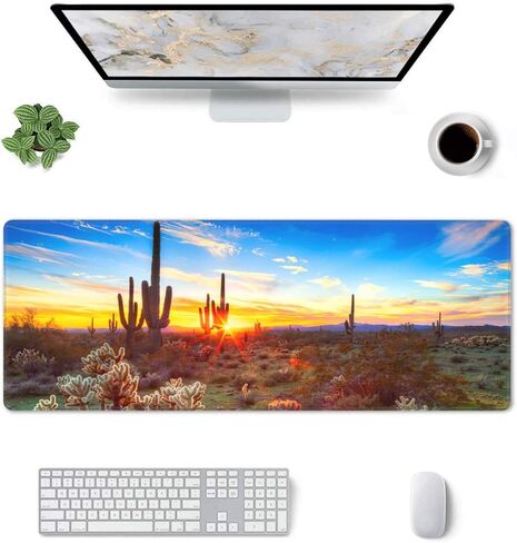 Blue Duck Sunglasses Cartoon Animal Funny Mouse Pad XL Extended Mouse Mat, Non Slip Rubber Base Stitched Edge Gaming Pc Table Large Mice Pad 31.5 X 11.8 Inch in Saudi Arabia