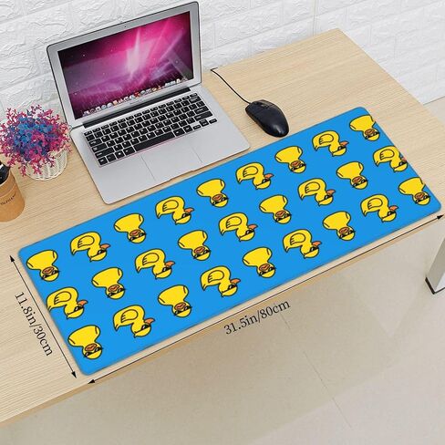 Blue Duck Sunglasses Cartoon Animal Funny Mouse Pad XL Extended Mouse Mat, Non Slip Rubber Base Stitched Edge Gaming Pc Table Large Mice Pad 31.5 X 11.8 Inch in Saudi Arabia