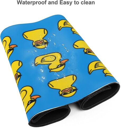Blue Duck Sunglasses Cartoon Animal Funny Mouse Pad XL Extended Mouse Mat, Non Slip Rubber Base Stitched Edge Gaming Pc Table Large Mice Pad 31.5 X 11.8 Inch in Saudi Arabia