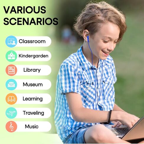 50 Pack Bulk Kids Earbuds for School Classroom Library, Student Wired Earphones with 3.5 mm Jack Multi Colored Earphones for Computer Chromebook Laptop PC (HY01,50 Mixed) in Saudi Arabia